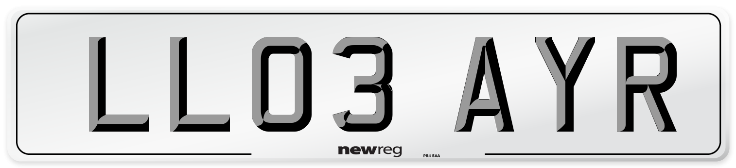 LL03 AYR Number Plate from New Reg